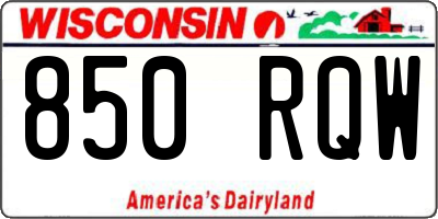 WI license plate 850RQW