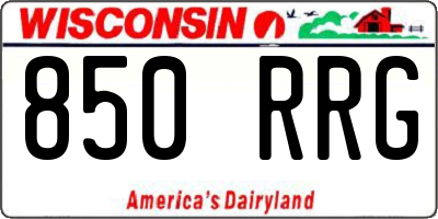 WI license plate 850RRG