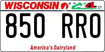 WI license plate 850RRO