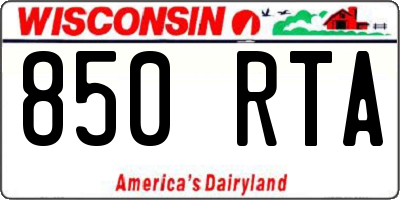 WI license plate 850RTA