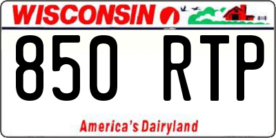 WI license plate 850RTP