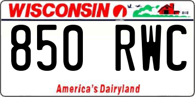 WI license plate 850RWC