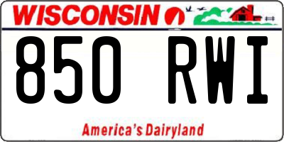 WI license plate 850RWI