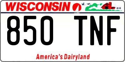 WI license plate 850TNF