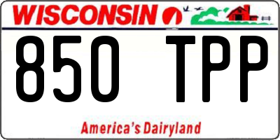 WI license plate 850TPP