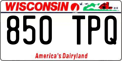WI license plate 850TPQ