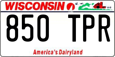 WI license plate 850TPR