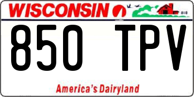 WI license plate 850TPV