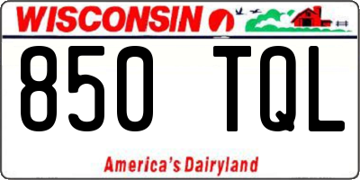 WI license plate 850TQL