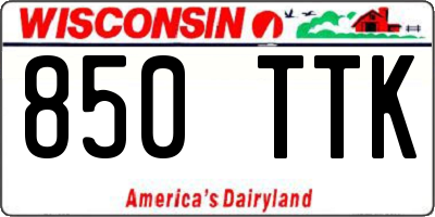 WI license plate 850TTK