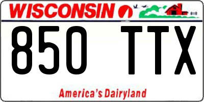 WI license plate 850TTX