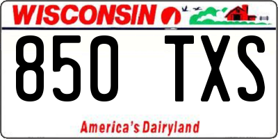 WI license plate 850TXS