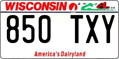 WI license plate 850TXY