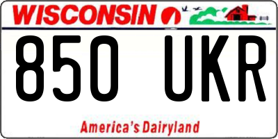 WI license plate 850UKR