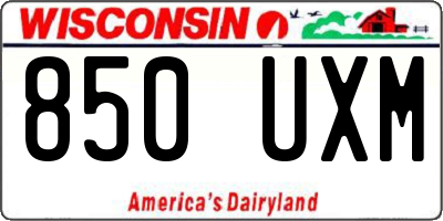 WI license plate 850UXM