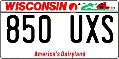 WI license plate 850UXS