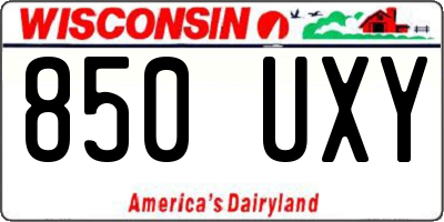 WI license plate 850UXY