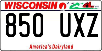 WI license plate 850UXZ