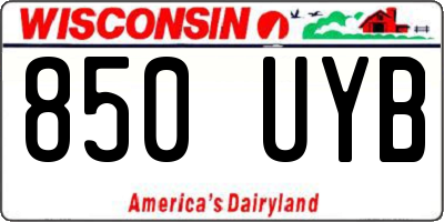 WI license plate 850UYB