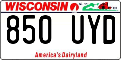 WI license plate 850UYD