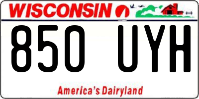 WI license plate 850UYH