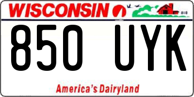 WI license plate 850UYK