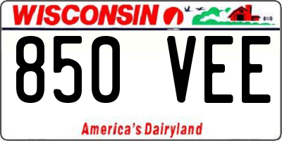 WI license plate 850VEE