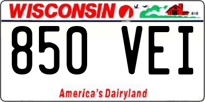 WI license plate 850VEI
