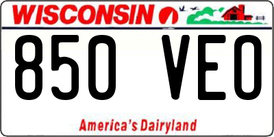 WI license plate 850VEO