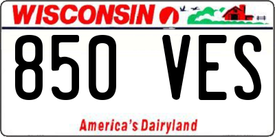 WI license plate 850VES