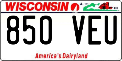 WI license plate 850VEU