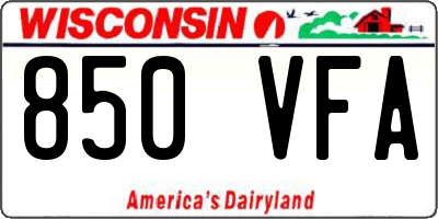 WI license plate 850VFA