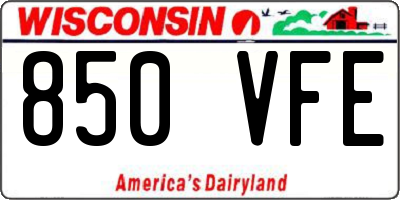 WI license plate 850VFE