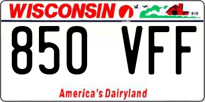 WI license plate 850VFF
