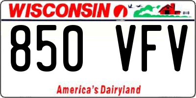 WI license plate 850VFV