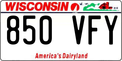 WI license plate 850VFY