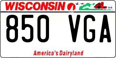 WI license plate 850VGA