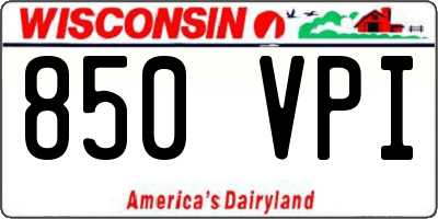 WI license plate 850VPI