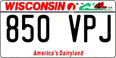 WI license plate 850VPJ