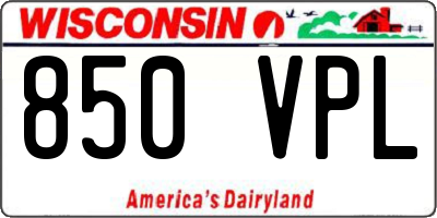 WI license plate 850VPL