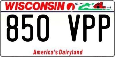 WI license plate 850VPP