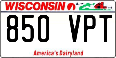WI license plate 850VPT