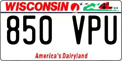 WI license plate 850VPU