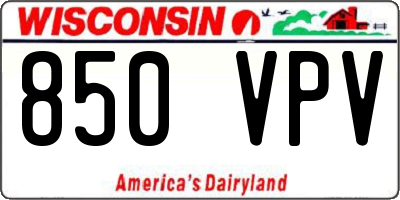 WI license plate 850VPV