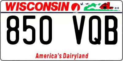 WI license plate 850VQB