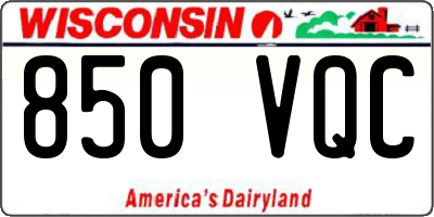 WI license plate 850VQC