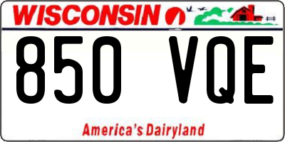 WI license plate 850VQE