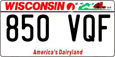 WI license plate 850VQF