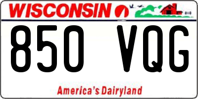 WI license plate 850VQG