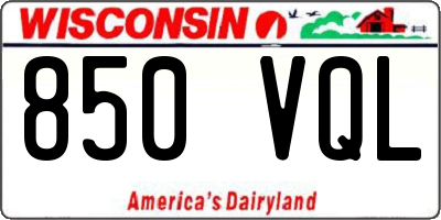 WI license plate 850VQL